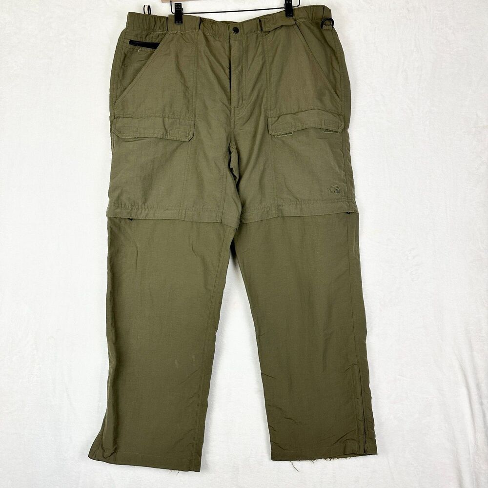 The North Face Men's Convertible Cargo Pants Size XL Green Hiking Outdoor